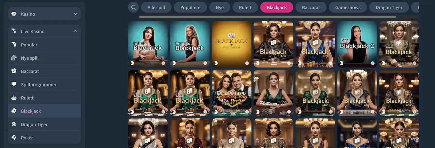 Miki Casino blackjack – spill blackjack online med live dealer for norske spillere